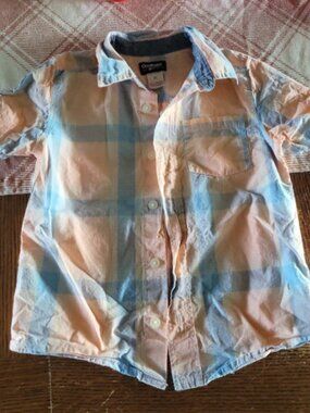Boys size 5t. Plaid button down shirt